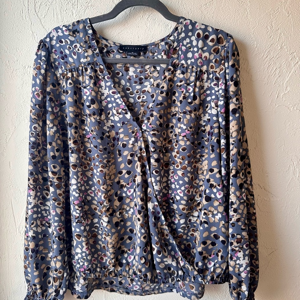 🖤 Sanctuary- Papaya Leopard Print Blouse - Size: XL